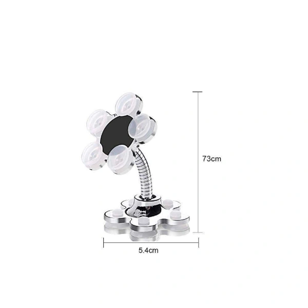 Mini Flower Shape Cellphone Holder Car & Mount Sucker Stand 360 Rotatable Multi-Angle Phone Metal Magic Suction Cup Mobile Holder Compatible with Universal Smartphones (Multi Color) 